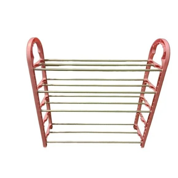 Plastic Shoe Rack Organizer 4 Tier Shelf Holder Adjustable Closet Space Saving - Picture 1 of 7